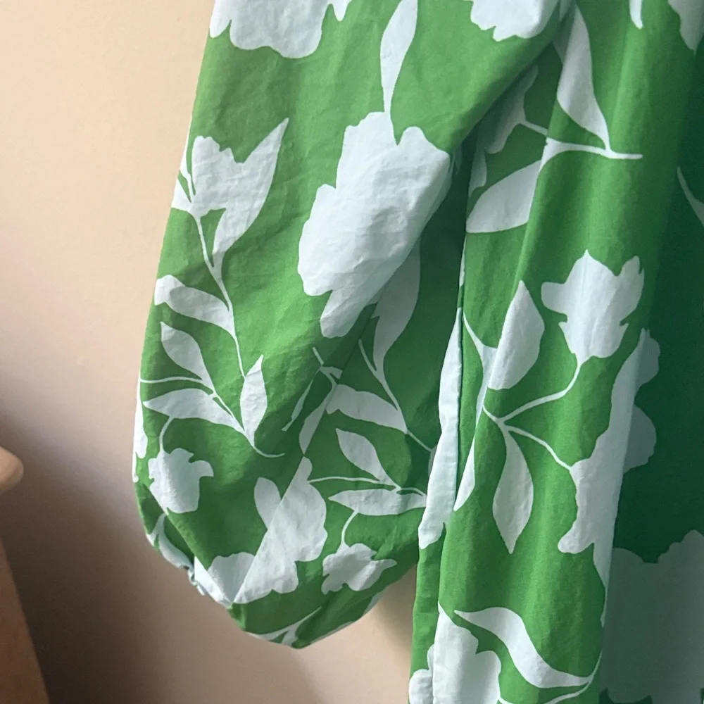kate spade Green & White Floral Long Sleeve Dress